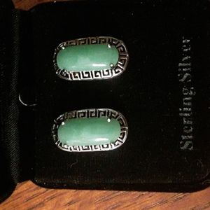 💥🎈.925 Sterling With Jade Earrings💥🎈